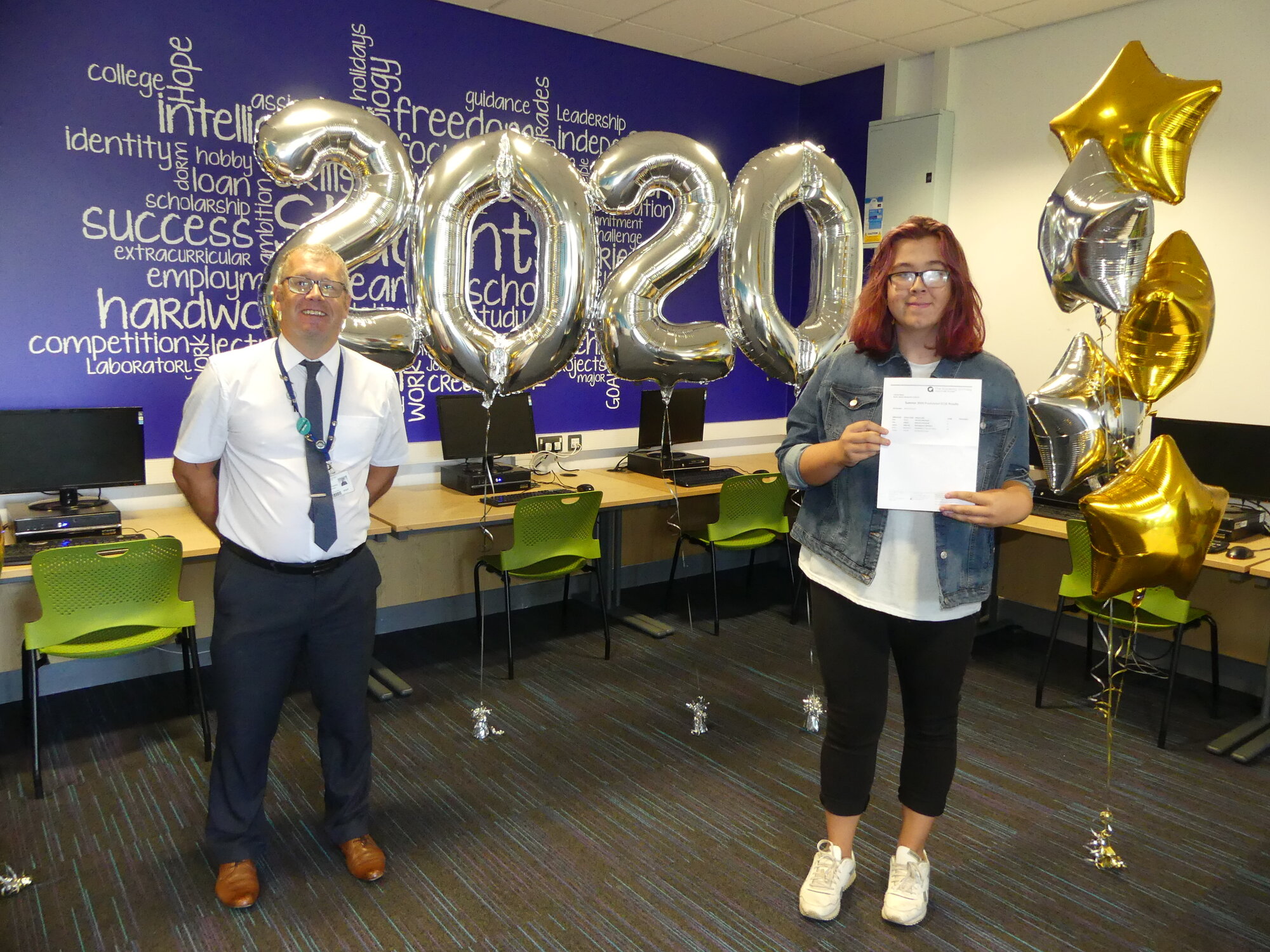 amelia top of the class receiving her gcse results at the academy grimsby
